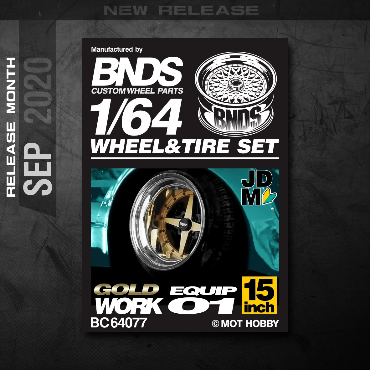 1/64 Alloy Wheels With Rubber Tires By BNDS Assembly Rims Modified Parts for Model Car Refitted VIP Style No.64053-64088