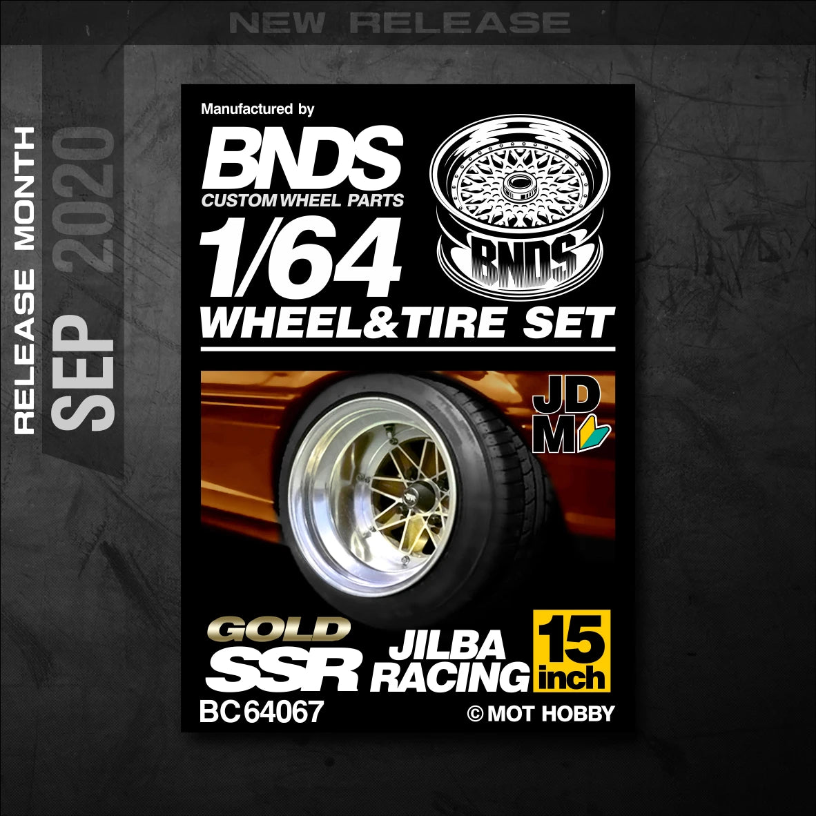 1/64 Alloy Wheels With Rubber Tires By BNDS Assembly Rims Modified Parts for Model Car Refitted VIP Style No.64053-64088