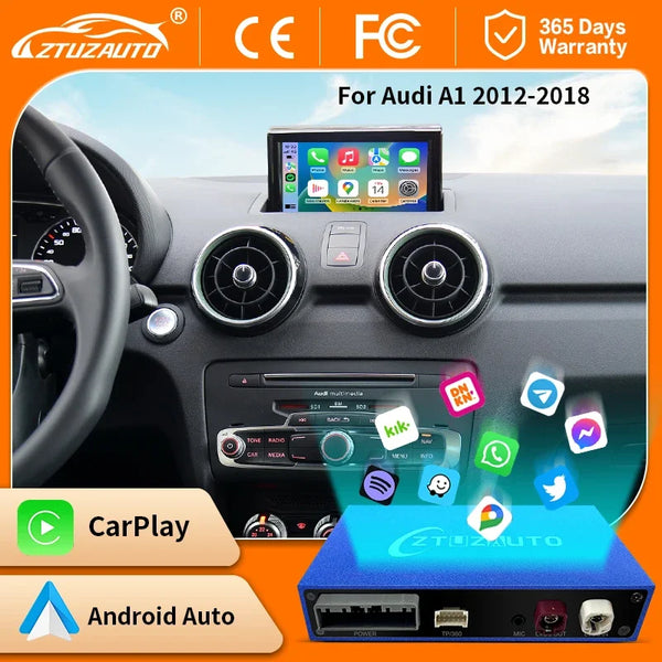 Wireless Apple CarPlay Android Auto Interface for Audi A1 2012-2018, with Mirror Link AirPlay Navigation Car Play Functions