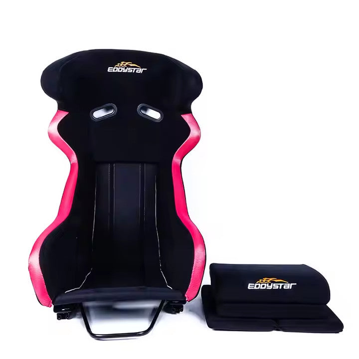 EDY SINGLE (x1) Universal Car Sports Bucket Seat Black Motorsports Helmet Headrest Surround Hard Back Bucket Seats Dual Slider Easy Installation For Racing Car / Sim / 4x4 / Van / Camper