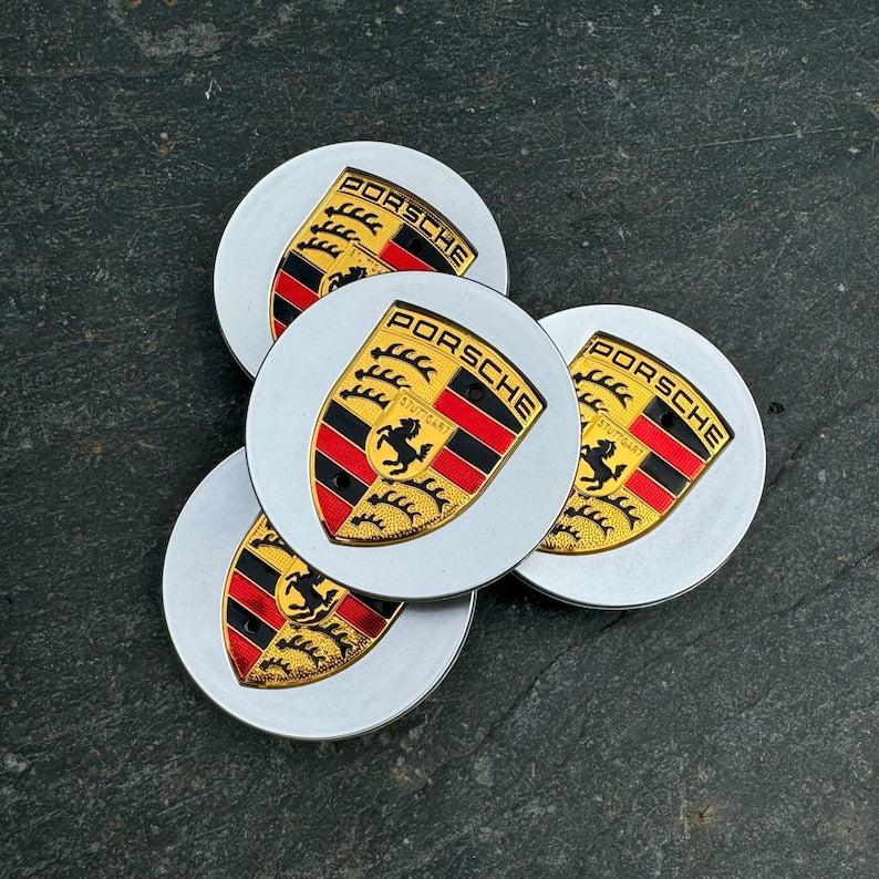 Porsche Wheel Centre Caps - Silver (Set of 4)