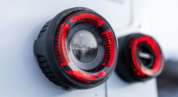 GLOHH GL-2x DARK SMOKE Set of 6 (3 lights each side) LED DRL Rear Lights Taillights Tail Lamps Land Rover Defender Halo Smoke 90-16 Dynamic Start-up display welcome light