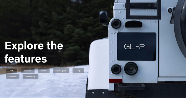 GLOHH GL-2x DARK SMOKE Set of 6 (3 lights each side) LED DRL Rear Lights Taillights Tail Lamps Land Rover Defender Halo Smoke 90-16 Dynamic Start-up display welcome light