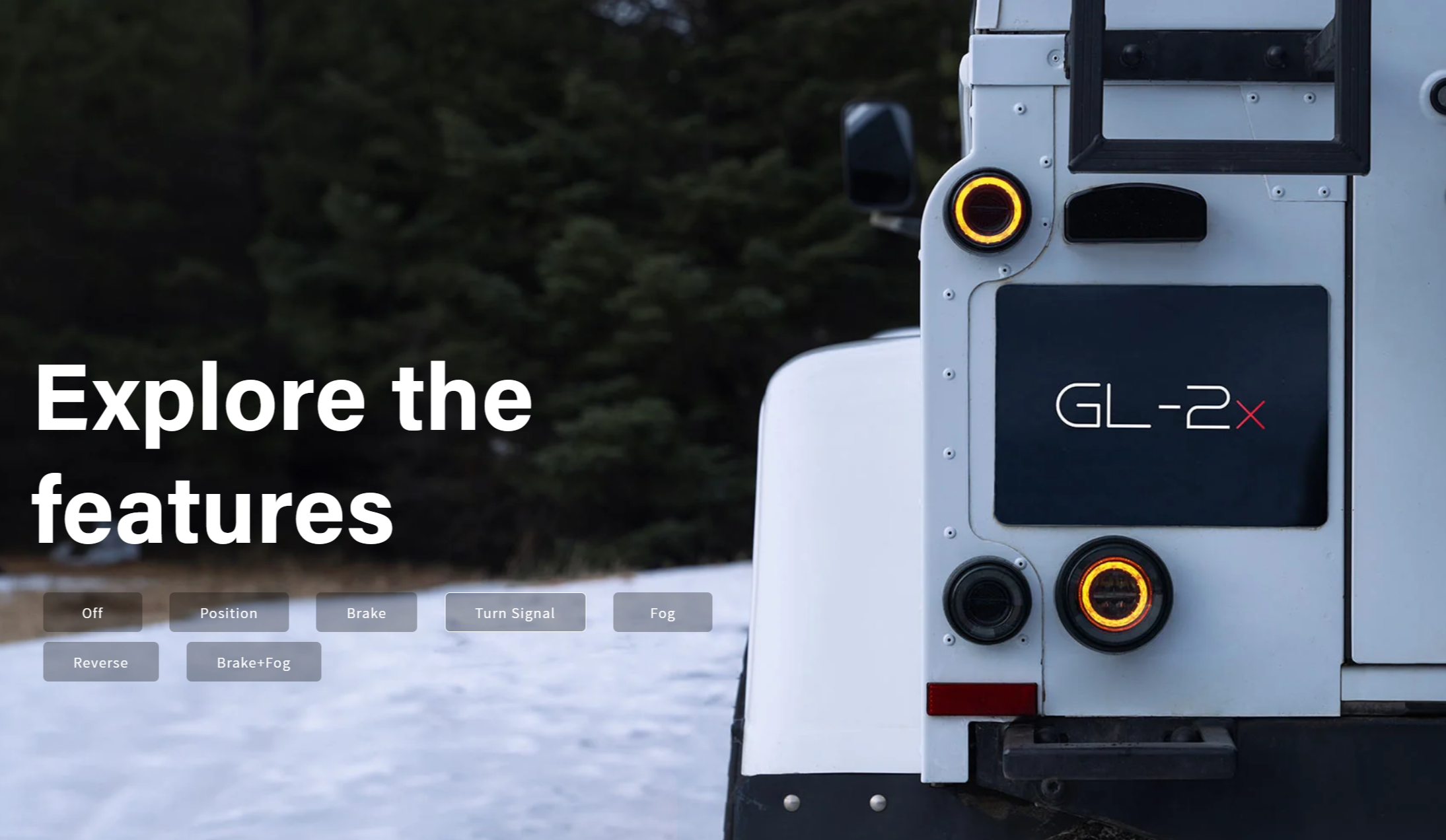 GLOHH GL-2x DARK SMOKE Set of 6 (3 lights each side) LED DRL Rear Lights Taillights Tail Lamps Land Rover Defender Halo Smoke 90-16 Dynamic Start-up display welcome light