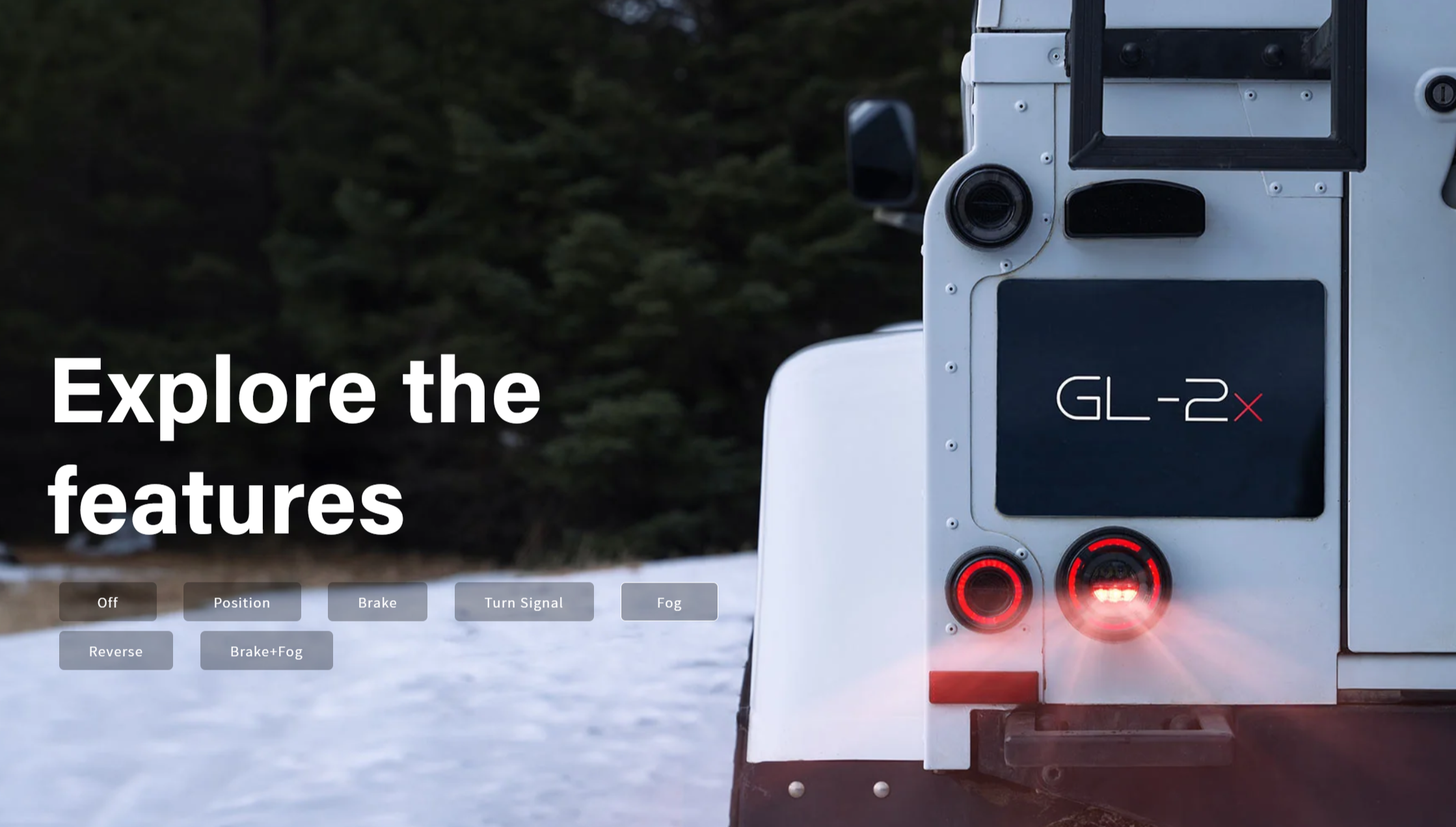 GLOHH GL-2x DARK SMOKE Set of 6 (3 lights each side) LED DRL Rear Lights Taillights Tail Lamps Land Rover Defender Halo Smoke 90-16 Dynamic Start-up display welcome light