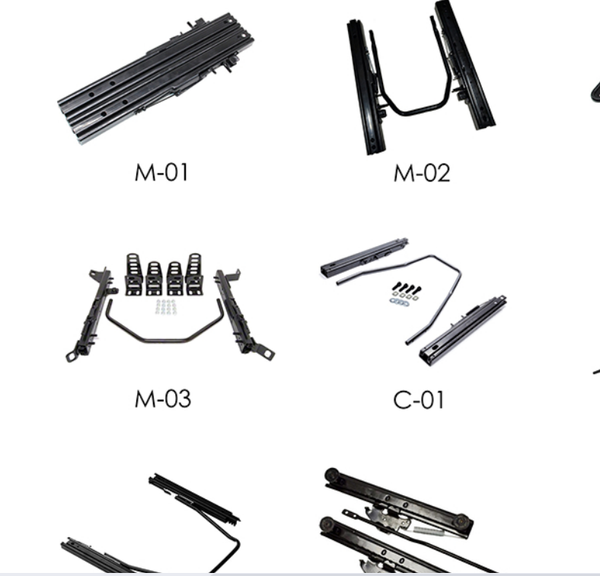 UnionTech Universal base mounted bucket seat slide runners / base plate adapter for x1 seat - Front / Back Sliding Adjustment