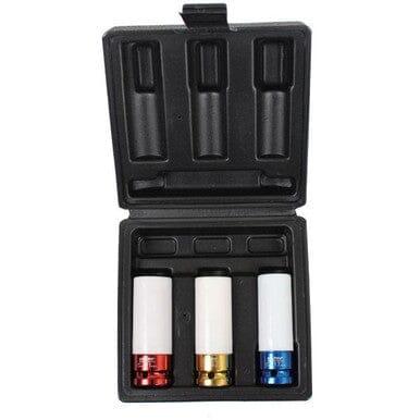 US PRO Industrial 3pc 1/2" DR Deep Impact Sockets For Alloy Wheels 17, 19 & 21mm 3857