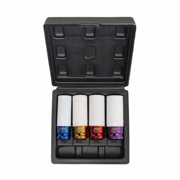 US PRO Industrial 4pc 1/2" DR Deep Impact Sockets For Alloy Wheels 17 - 22mm 3858