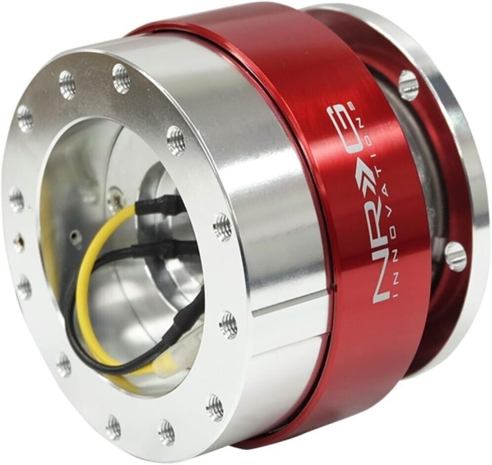 NRG Innovations SRK-100RD Forged Quick Release Steering Wheel Boss Hub Silv Red
