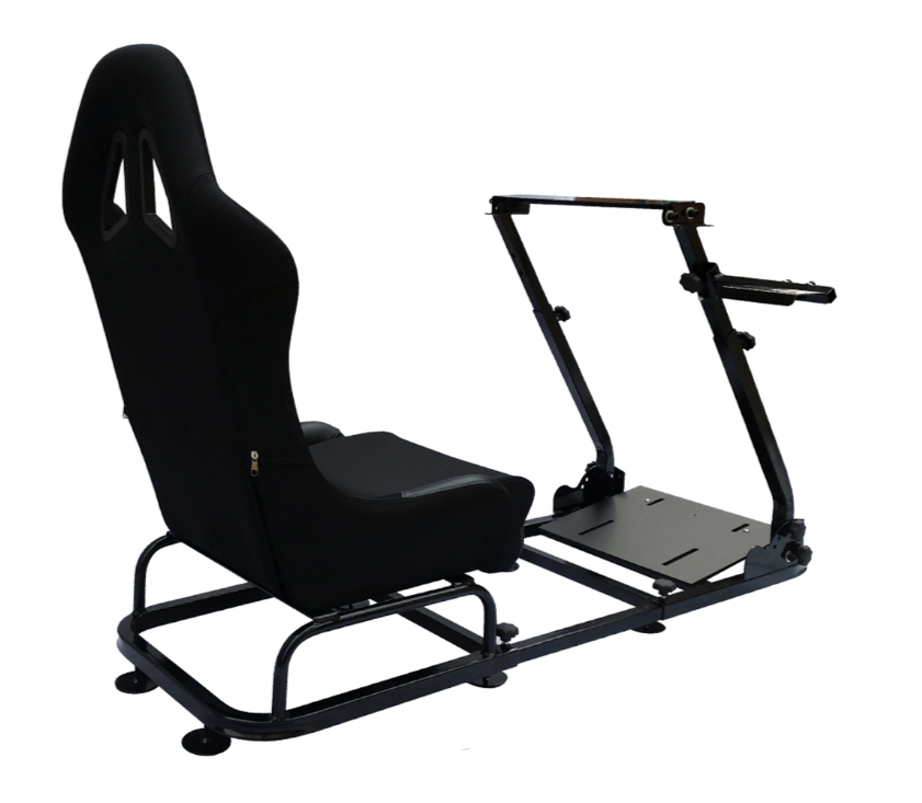Driving Game Folding Chair Sim Racing Seat & Frame Fabric Gaming Wheel Rig
