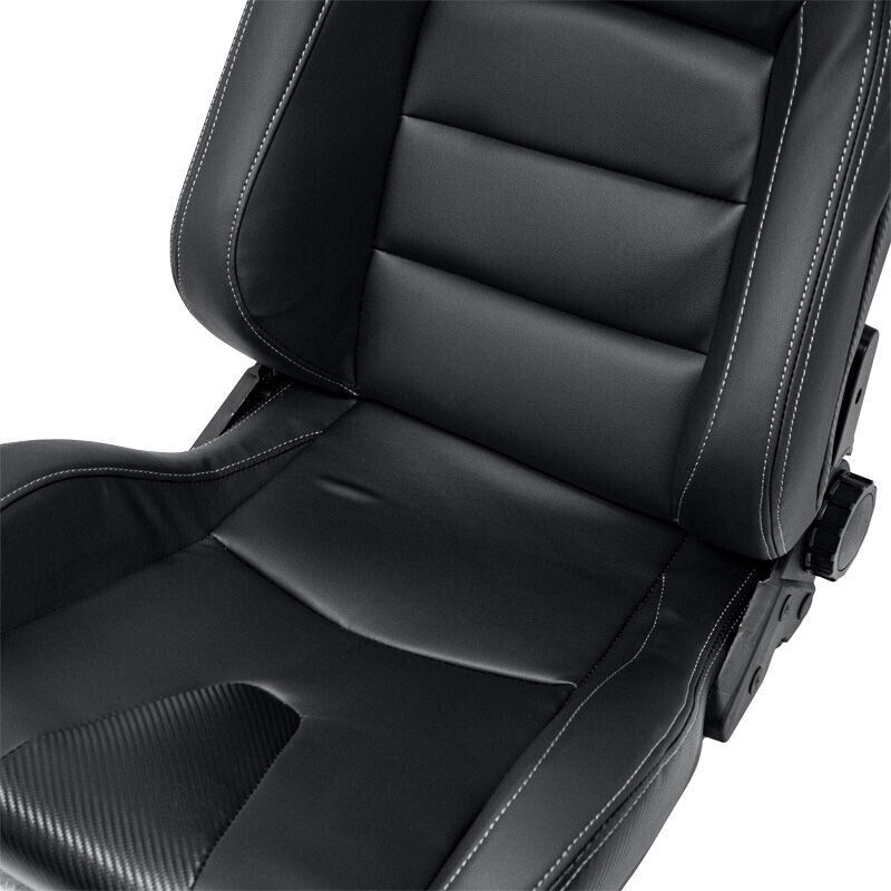 ATS RK x1 Universal Sports Bucket Seat Black with Silver Stitch recline + runners