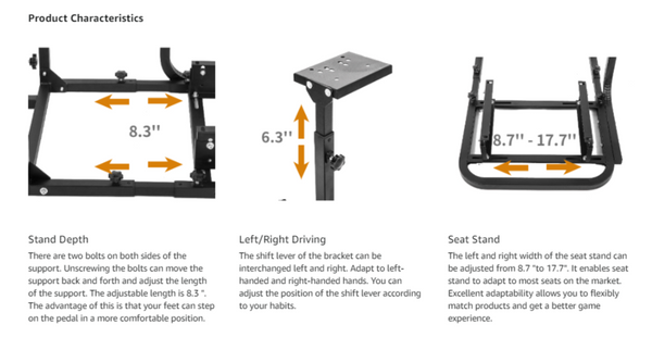 AZ Driving Game Sim Racing Frame Rig for Seat Wheel Pedals Xbox PS PC Console F1