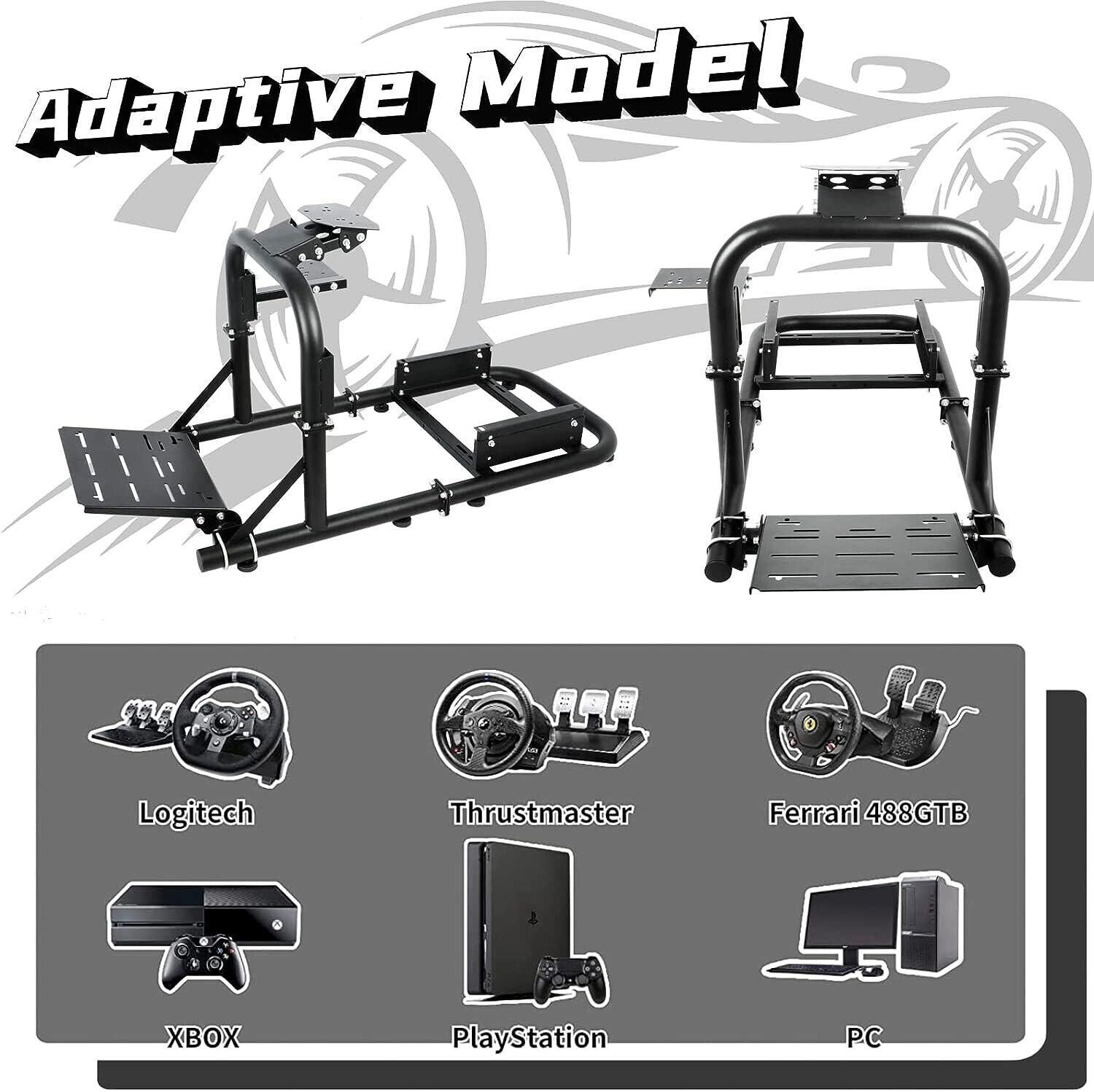 Driving Game Sim Racing Frame Rig - Add Seat Wheel Pedals Xbox PS PC Console F1