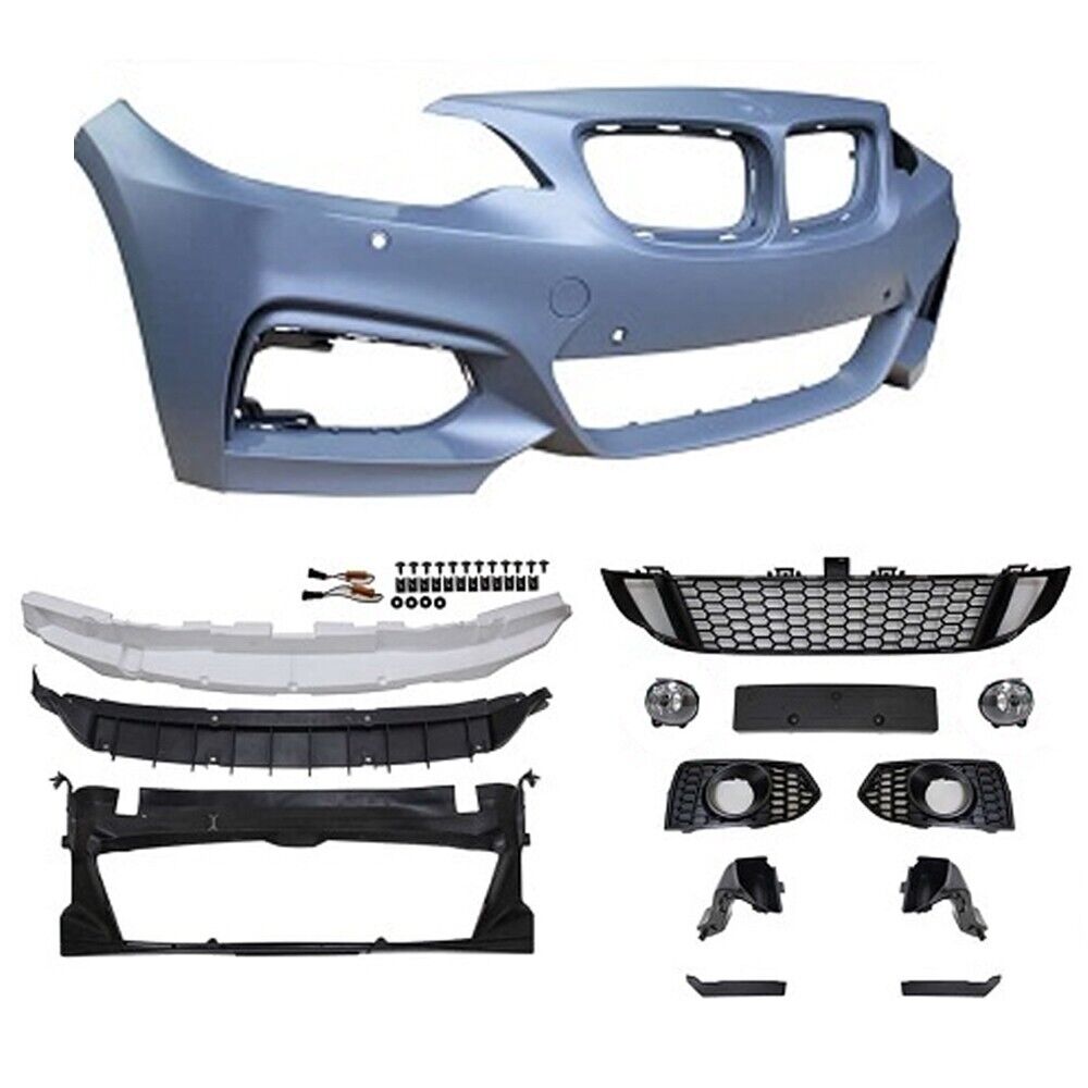 JOM BMW 2er 2 Series F22 F23 13-17 PDC Front Bumper Polyp Unpainted + Grille fog