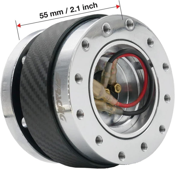Simoni Racing QR Car / Racing Sim Carbon Chrome 12 Hole Quick Release Steering Wheel Boss Hub Universal