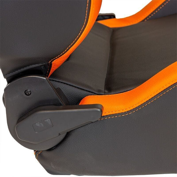 Auto-Style RS6-2 x1 Universal Car Van 4x4 Motorhome Bucket Seat Matt Black Orange +slides