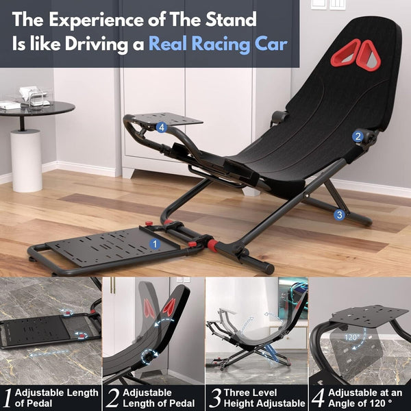 DG Driving Game Sim Racing Frame Rig & Seat - Wheel Pedals Xbox PS PC Console F1