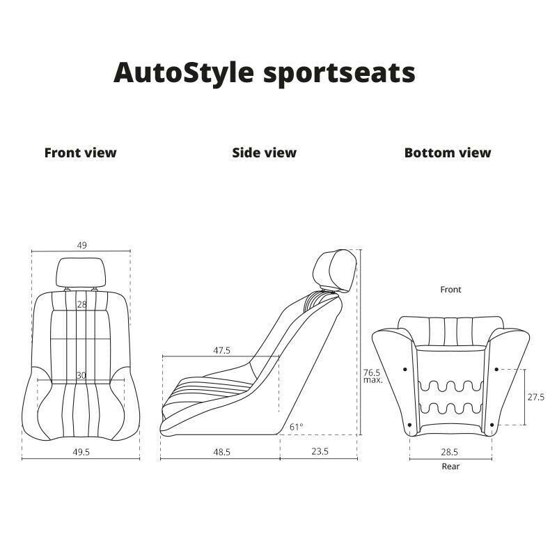 AS x2 Univ Classic Car Retro Kit Sports Fixed Back Bucket Seats Beige inc slides