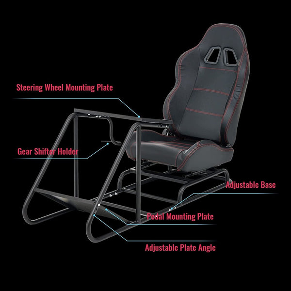 AZ Driving Game Sim Racing Frame Rig & Seat - Wheel Pedals Xbox PS PC Console F1
