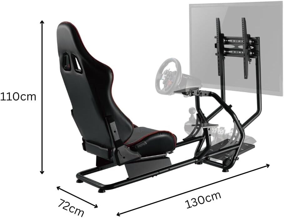 HIGH-END Driving Game Sim Racing Frame & Seat Wheel Pedals Xbox PS PC Console F1