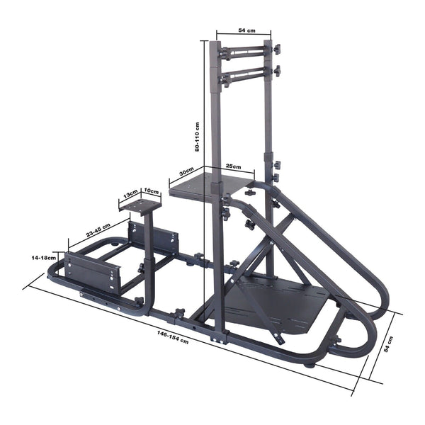 Luxe Driving Game Sim Racing Frame Rig for Screen Seat Wheel Pedals Xbox PS PC