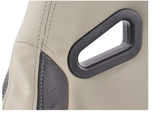 FK Universal Real Leather Reclining Bucket Sports Seats - Grey & Black Edition