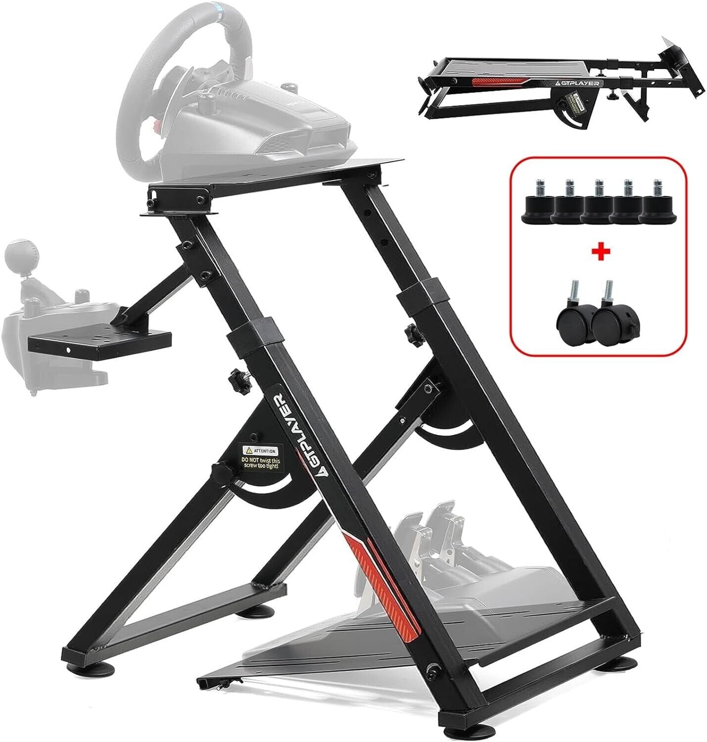 GTPLAY Driving Game Folding Simulator Racing Frame Stand Wheel Pedals Xbox PS PC