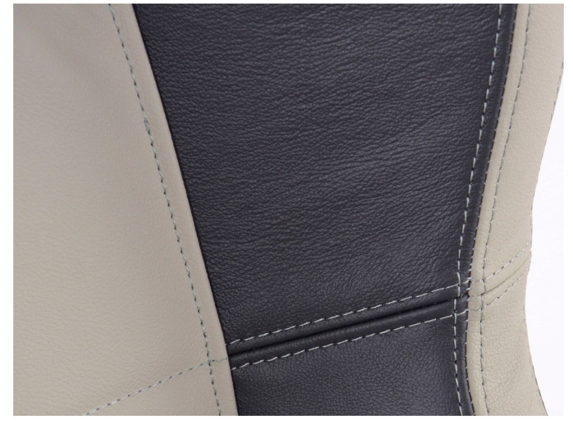 FK Universal Real Leather Reclining Bucket Sports Seats - Grey & Black Edition