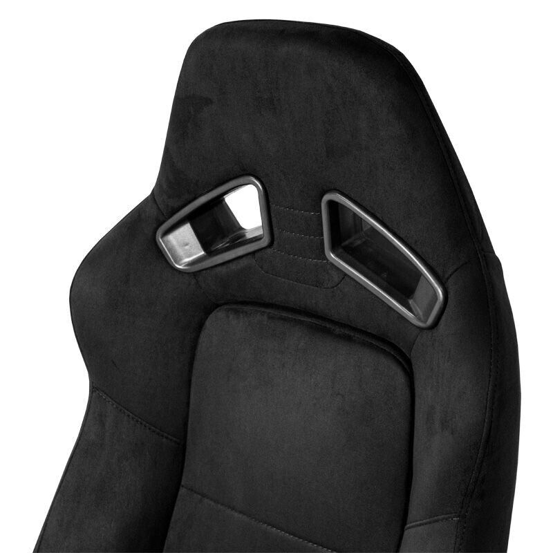AS x1 Univ Suede Alcantara Recline Tilt Luxury Feel Bucket Seat Black inc slides