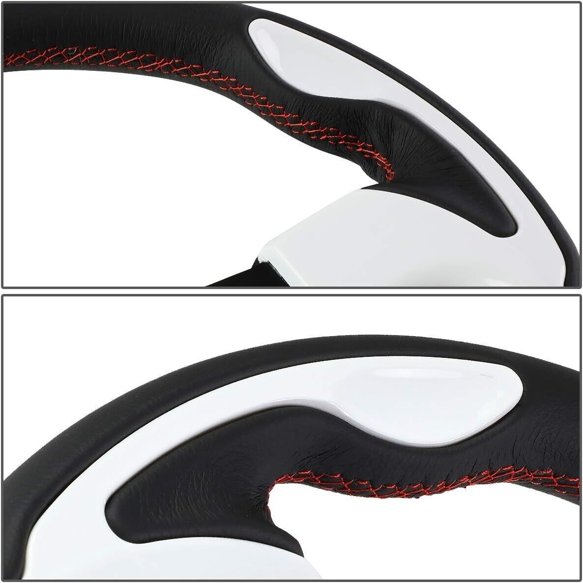 NRG Innovations RST Universal 320mm Leather Steering WHEEL White Car Simulator