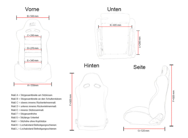 FK x1 Universal Fixed Back Bucket Sports Seats Evo Edition Car Racing Simulator