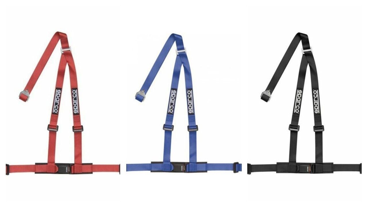 Sparco Racing Harness 3-Point Universal seat belt Red Blue Black bucket safety
