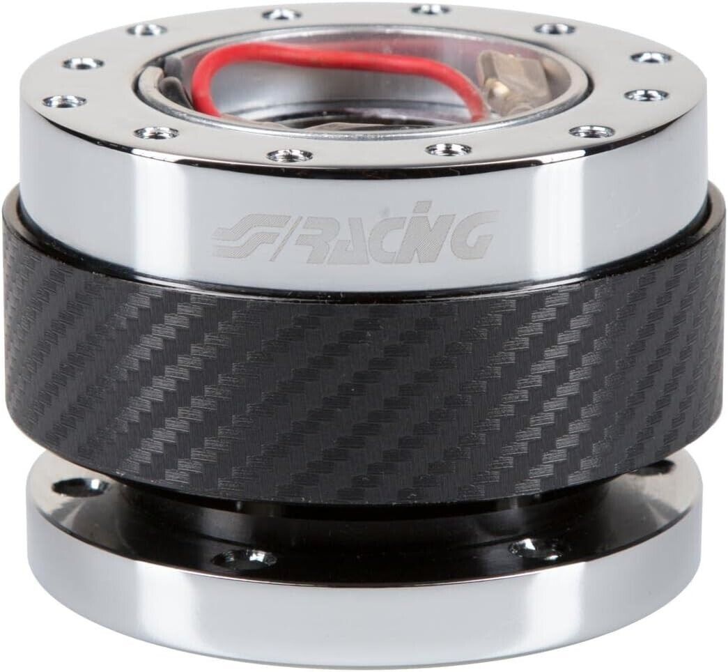 Simoni Racing QR Car / Racing Sim Carbon Chrome 12 Hole Quick Release Steering Wheel Boss Hub Universal