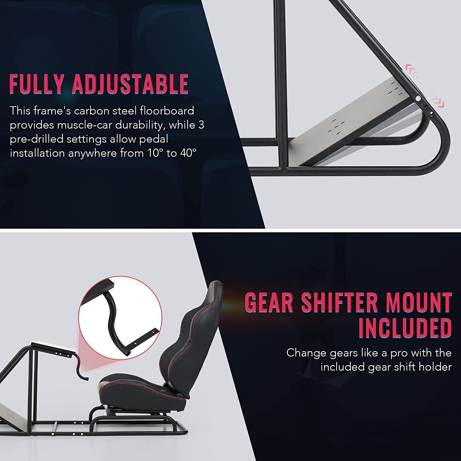 AZ Driving Game Sim Racing Frame Rig & Seat - Wheel Pedals Xbox PS PC Console F1