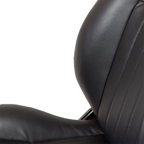 x2 Autostyle Black Classic Car Retro Kit Sports Car Bucket Seats Red Stitch