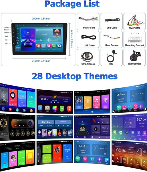 10.1" Touchscreen Android 11 2GB + 32GB Carplay / Android 11 auto Car Stereo Head unit Radio GPS WiFi MP5 Double 2Din + Reverse Camera