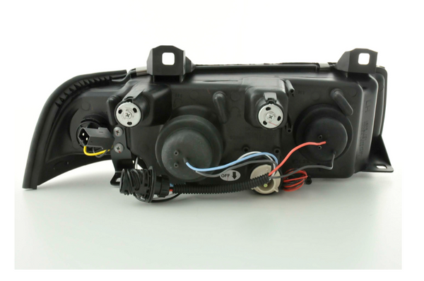 FK LED Headlights Angel Eyes Halo Ring BMW 3 series E36 Chrome Saloon 92-98 LHD