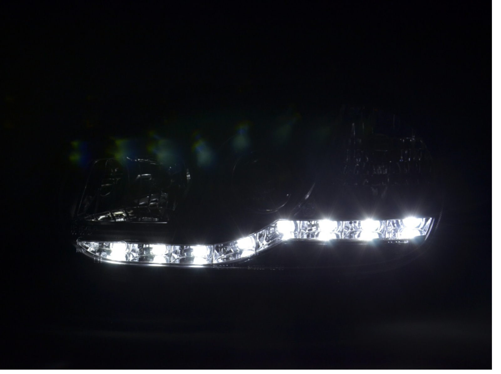 FK LED DRL Angel Eye Projector Headlight set VW Golf 4 MK4 1J 97-03 black RHD - LJ Automotive