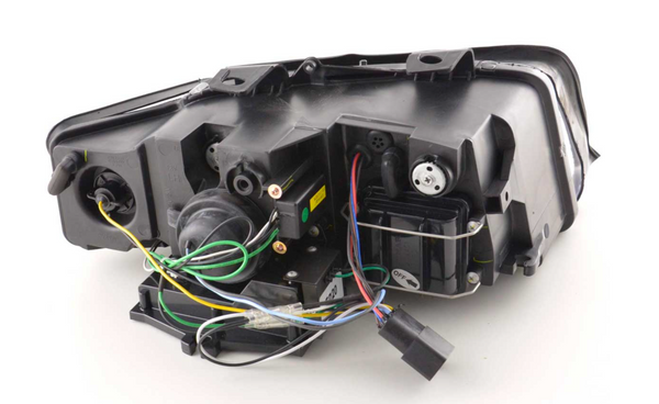 FK Set LED DRL Headlights Halo Projector Audi A4 B6 8E 01-04 black LHD S4 - LJ Automotive