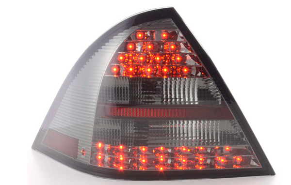 FK Automotive Pair LED Rear Lights Mercedes C-Class W203 Limo 05-07 black LHD - LJ Automotive