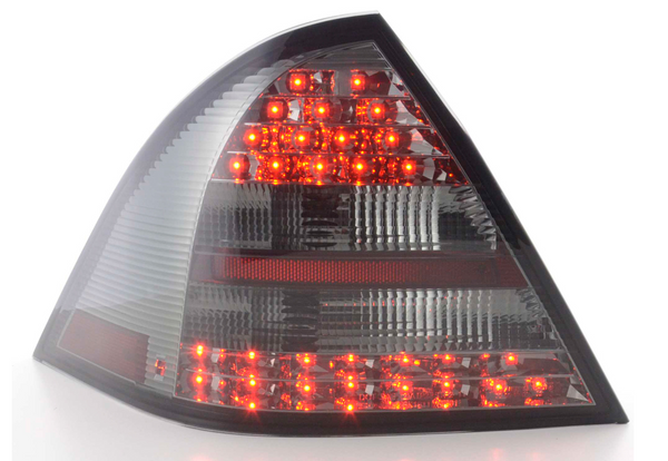 FK Automotive Pair LED Rear Lights Mercedes C-Class W203 Limo 05-07 black LHD - LJ Automotive