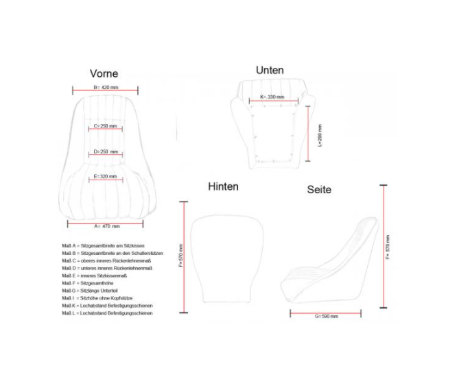 Cream Pair Classic Car Retro Kit Speedster Sports Car Fixed Bucket Seats & Rails