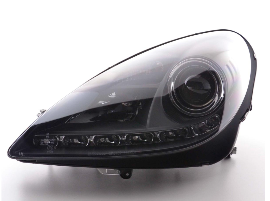 FK Set LED DRL Headlights Halo Mercedes SLK R171 04-11 BLACK LHD AMG