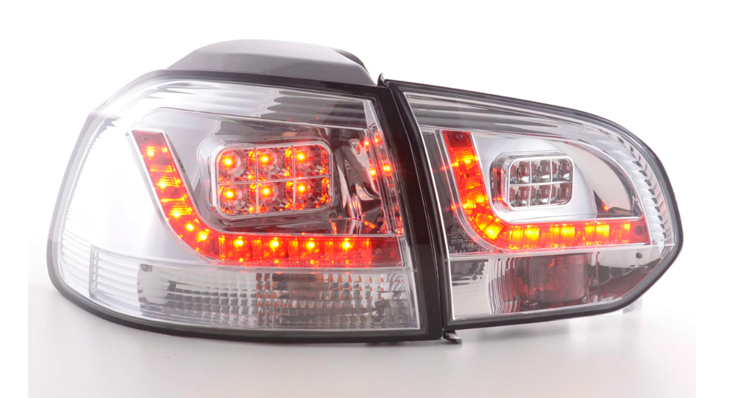 FK Set VW GOLF MK6 6 1K 08-12 LED REAR LIGHTS LAMPS TAIL Clear Chrome LHD