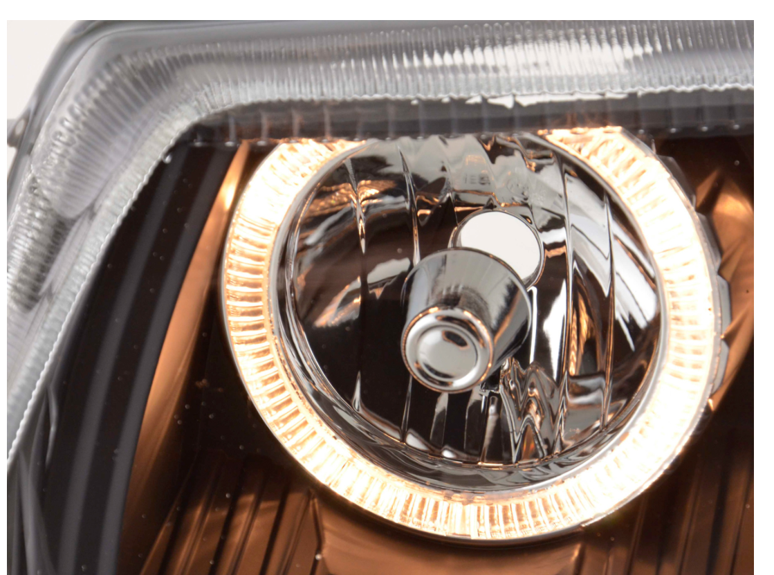 FK Pair Vauxhall Opel Astra F 91-97 LED DRL Devil Eye Projector Headlights RHD & LHD