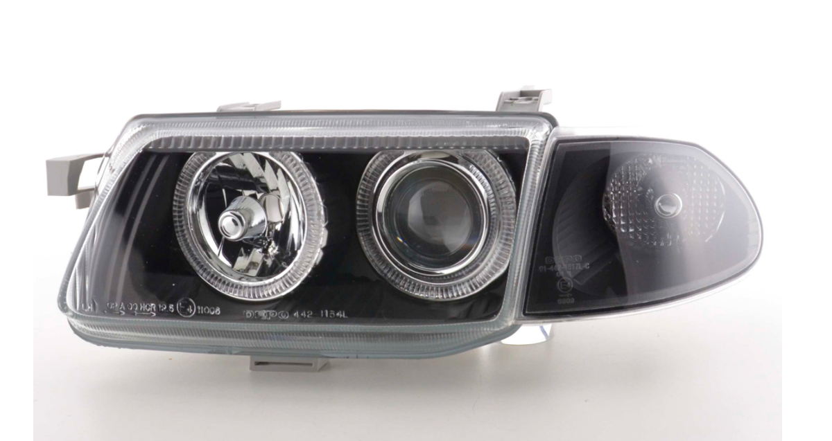 FK Pair Vauxhall Opel Astra F 91-97 LED DRL Devil Eye Projector Headlights RHD & LHD