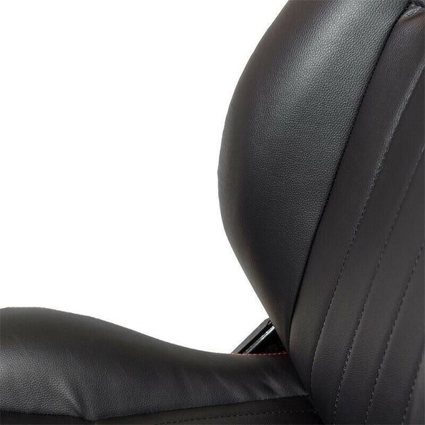 Autostyle Pair Black Classic Car Retro Kit Sports Car Bucket Seats x2 Red Stitch
