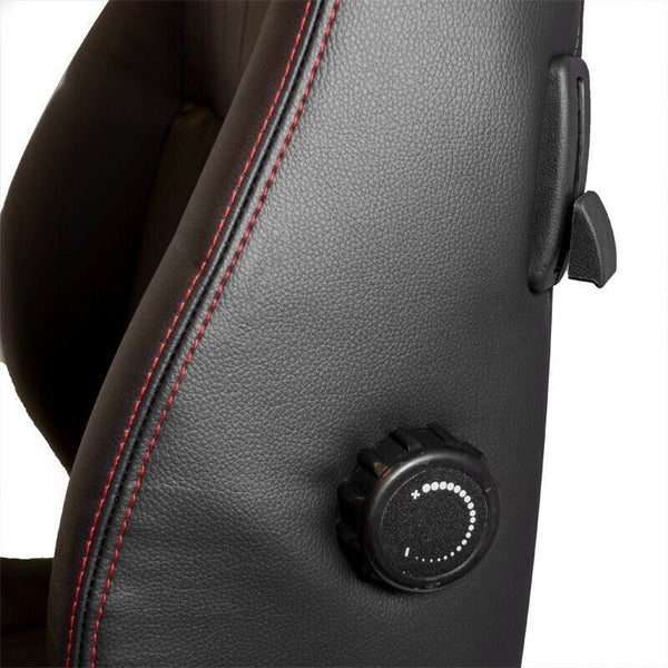 Autostyle Pair Black Classic Car Retro Kit Sports Car Bucket Seats x2 Red Stitch