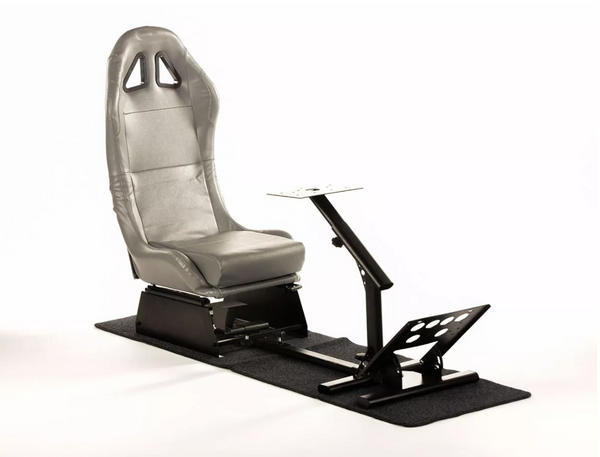 Silbergrauer Fahrspielstuhl, Sim-Racing-Sitzrahmen, Xbox, Playstation, PC-Gaming 