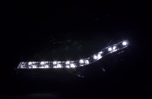 FK Pair LED DRL Projector Halo headlights Polo 4 MK4 9N 9N3 05-09 Black RHD - LJ Automotive